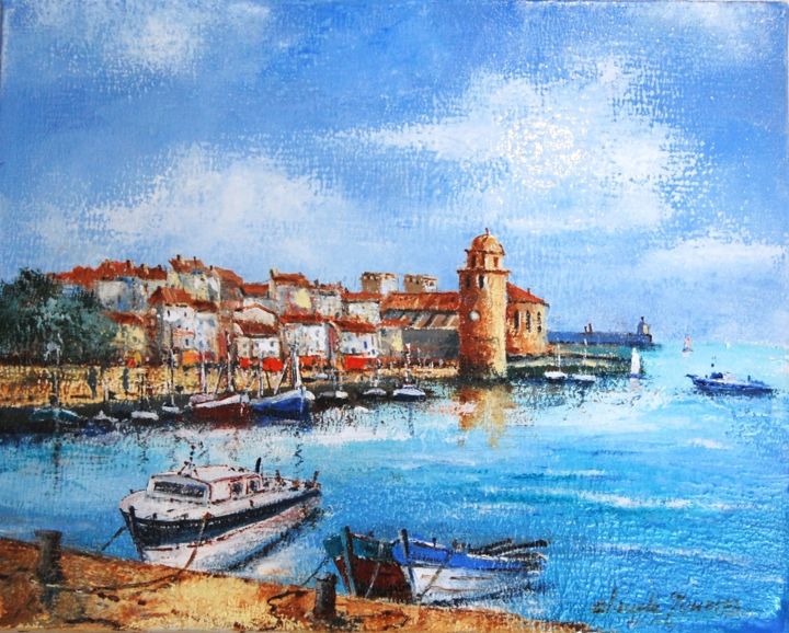 Malarstwo zatytułowany „11-collioure-6f.jpg” autorstwa Claude Mourier, Oryginalna praca, Olej