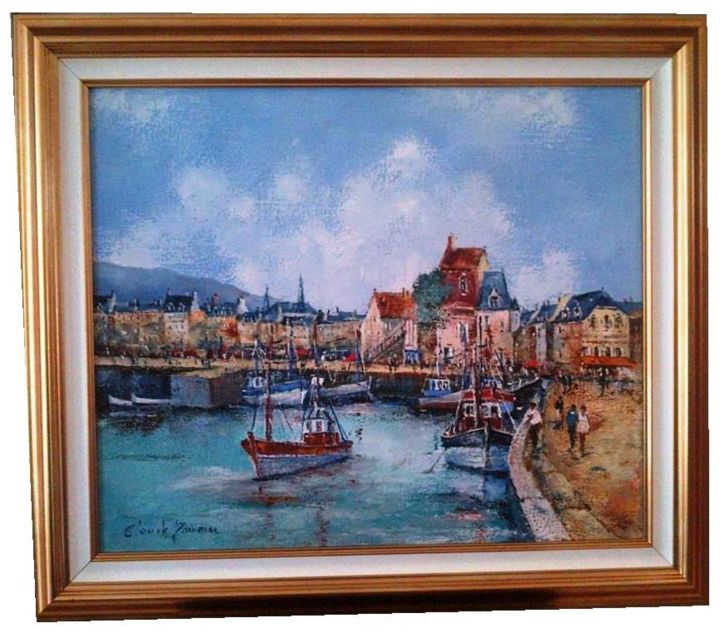 Painting titled "honfleur-10f.jpg" by Claude Mourier, Original Artwork, Oil