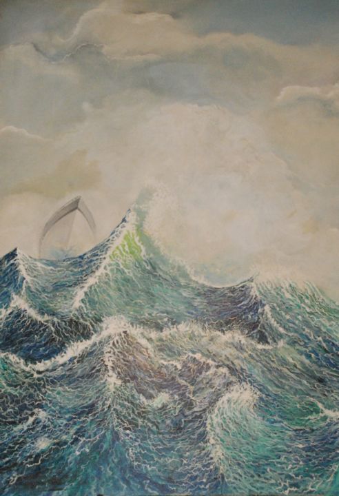 Malerei mit dem Titel "Tempête" von Claude Poio, Original-Kunstwerk, Öl