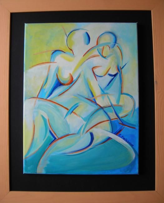 Картина под названием "rythme sur toile" - Claude Poisson, Подлинное произведение искусства, Масло