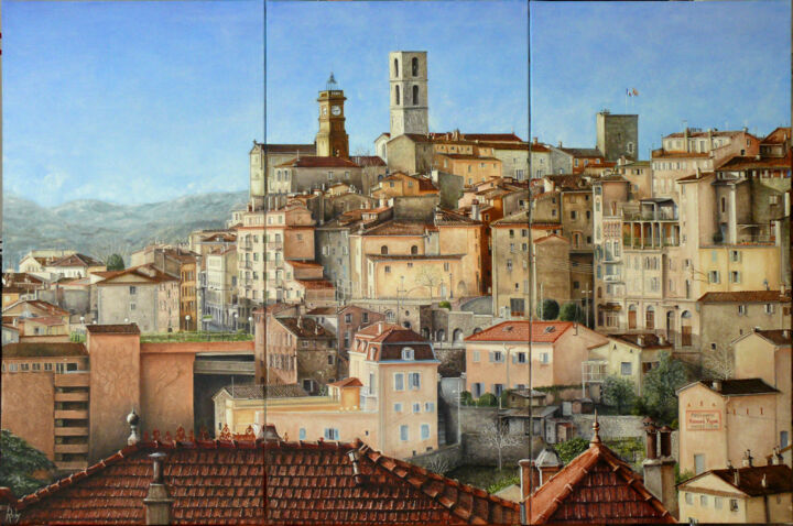 Painting titled "Grasse Capitale des…" by Claude Ruby, Original Artwork, Oil