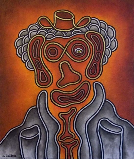 Peinture intitulée "Mister Chap 2" par Claude Saidou, Œuvre d'art originale,
