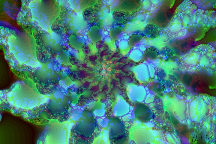 Digital Arts titled "fleur digitale 1" by Claude Conte, Original Artwork, 2D Digital Work