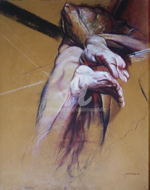 Painting titled "Christ insolite" by Claude Duvauchelle, Original Artwork