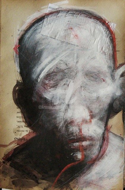 Drawing titled "Série " Les innomab…" by Claude Duvauchelle, Original Artwork, Charcoal