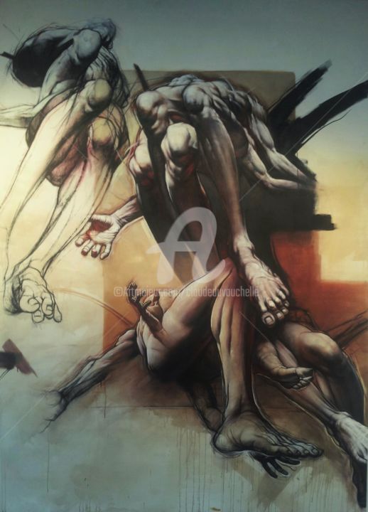 Pintura intitulada "CHAOS II - Acryliqu…" por Claude Duvauchelle, Obras de arte originais, Acrílico