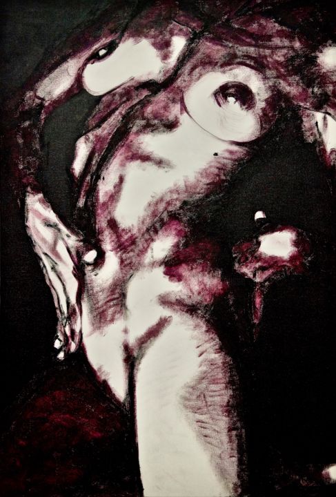 Pittura intitolato "BLACK&WHITE N° 13+" da Claude Fougerousse, Opera d'arte originale, Acrilico Montato su Telaio per barell…