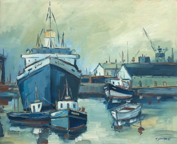 Peinture intitulée "Le Havre" par Claude Goument, Œuvre d'art originale, Huile