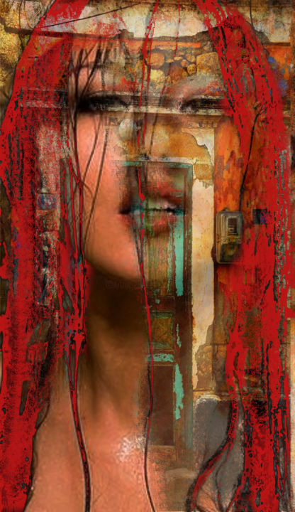 Arts numériques intitulée "Derrière le miroir" par Claude Grand, Œuvre d'art originale, Photo montage