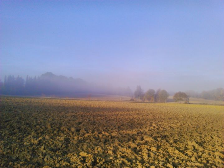 Fotografía titulada "Paysage de brume 1" por Claude Grand, Obra de arte original, Fotografía digital