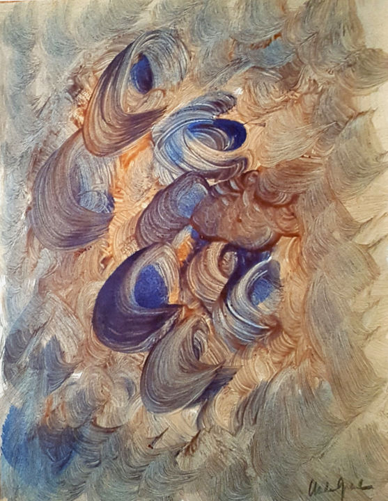 Disegno intitolato "Spirales 003" da Claude Grand, Opera d'arte originale, Inchiostro