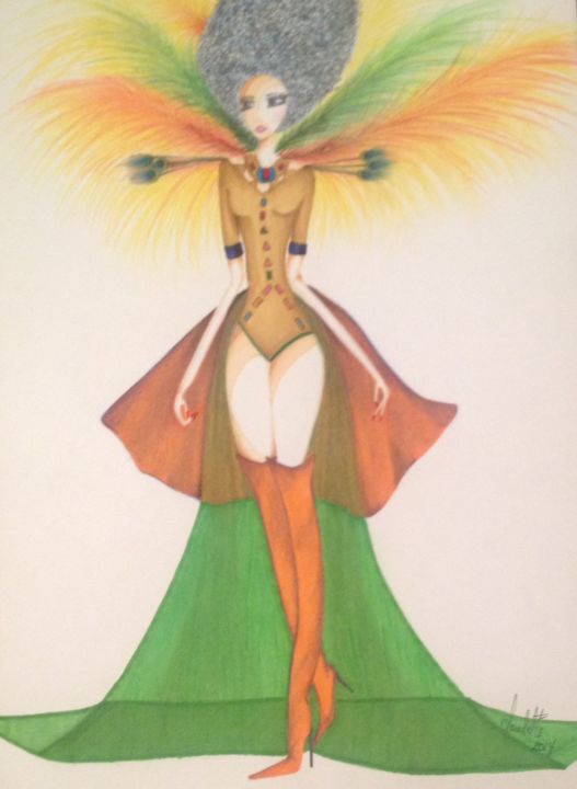 Disegno intitolato "Claudette's way  ca…" da Claudette Fonseca Castro, Opera d'arte originale