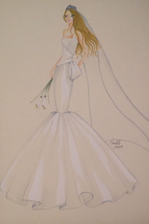 Dessin intitulée "Claudette's way Wed…" par Claudette Fonseca Castro, Œuvre d'art originale, Autre