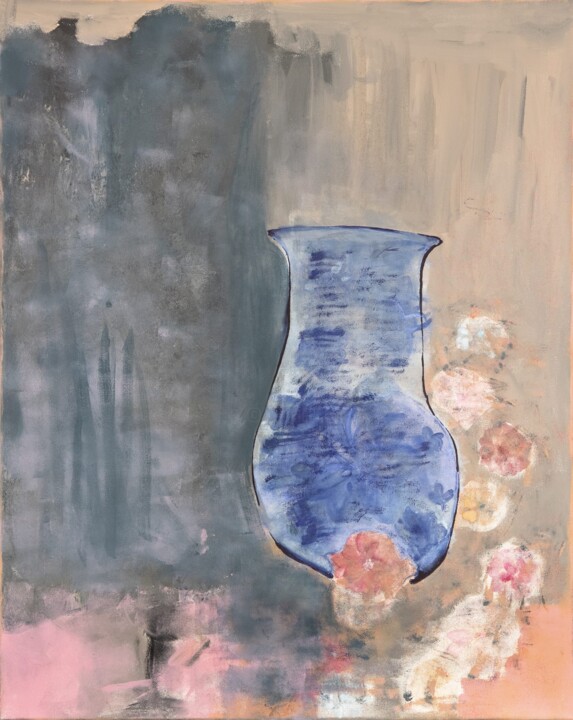 Peinture intitulée "" Un vase"" par Claudia De La Hoz, Œuvre d'art originale, Acrylique Monté sur Châssis en bois