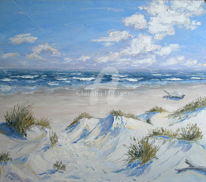 Painting titled ""Sand dunes"" by Claudia Hansen, Original Artwork, Oil