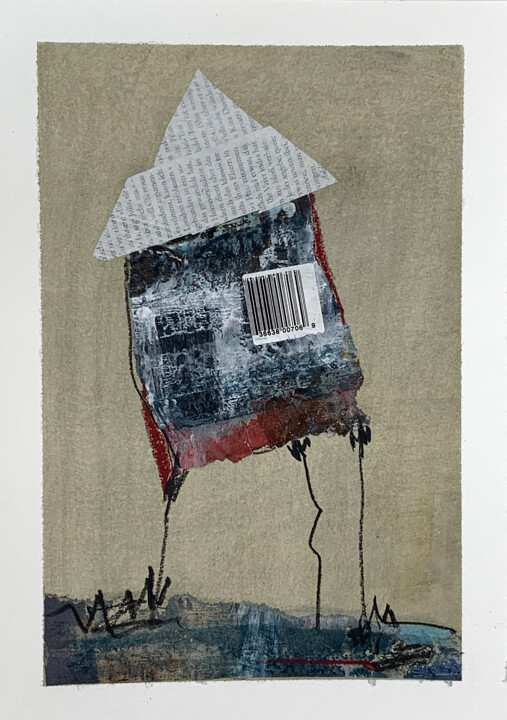 Painting titled "paper house" by Claudia König, Original Artwork, Acrylic