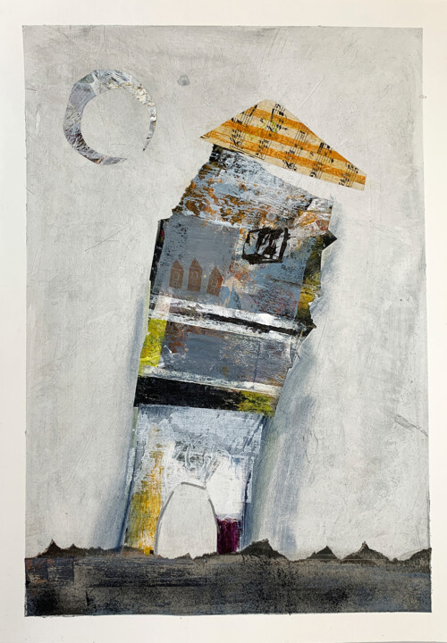 Pintura titulada "lonely house in the…" por Claudia König, Obra de arte original, Acrílico