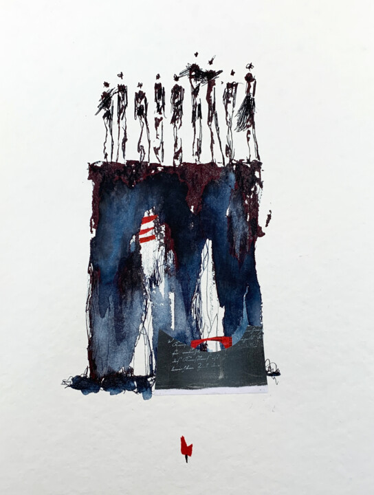 Dessin intitulée "from people and tow…" par Claudia König (koenigsfigurine), Œuvre d'art originale, Encre