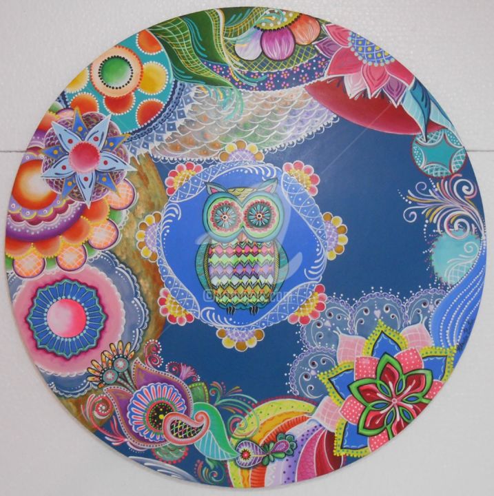 Painting titled "Mandala Universo da…" by Claudia Becker, Original Artwork, Acrylic