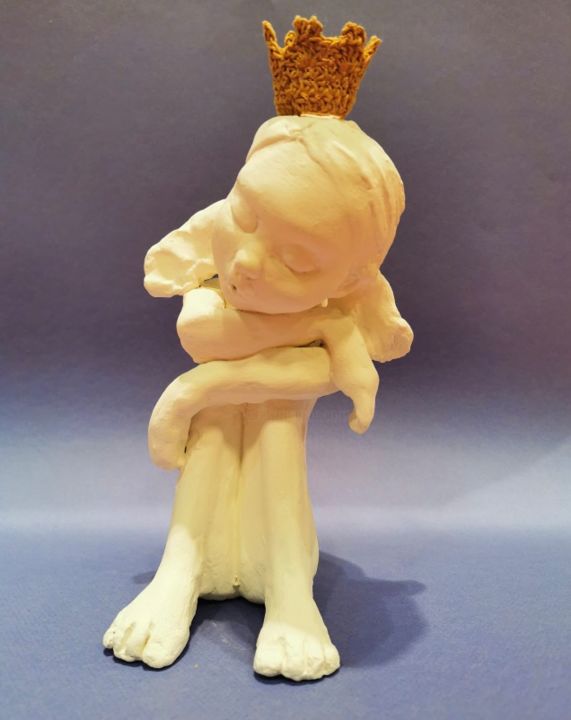 Sculpture titled "Dormia, tão sossega…" by Claudia Marques, Original Artwork, Clay