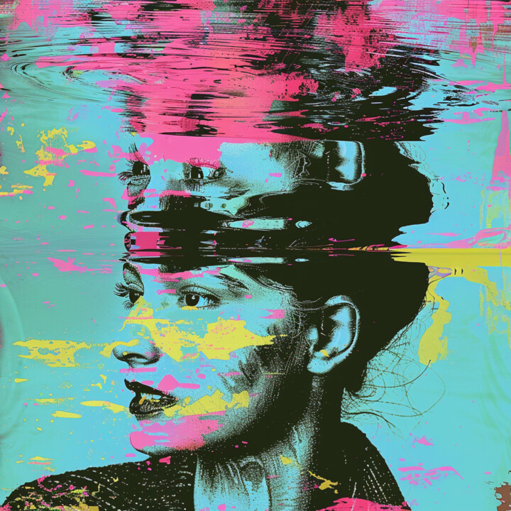 Peinture intitulée "UNDER WATER" par Claudia Sauter (Poptonicart), Œuvre d'art originale, Collage numérique