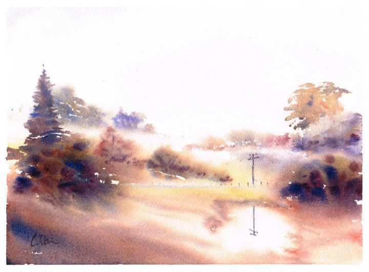 Painting titled "mauku-autumn-mist.j…" by Claudia Slaney, Original Artwork