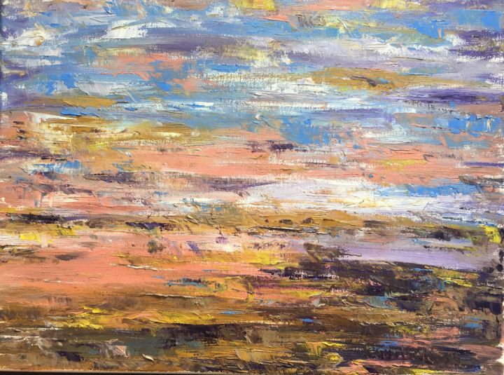 Painting titled "Sunny day in light…" by Claudia Lorena Mihali, Original Artwork, Oil