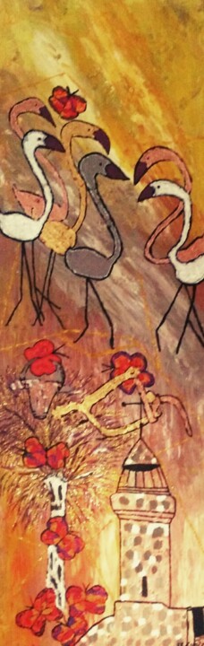 Peinture intitulée "Aigues-Mortes et Be…" par Claudie Savelli (CLAUDIE-SAVELLI-CLAUDIO), Œuvre d'art originale, Acrylique Mo…