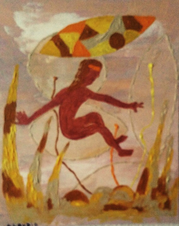 Peinture intitulée "Short -Board planét…" par Claudie Savelli (CLAUDIE-SAVELLI-CLAUDIO), Œuvre d'art originale, Acrylique Mo…