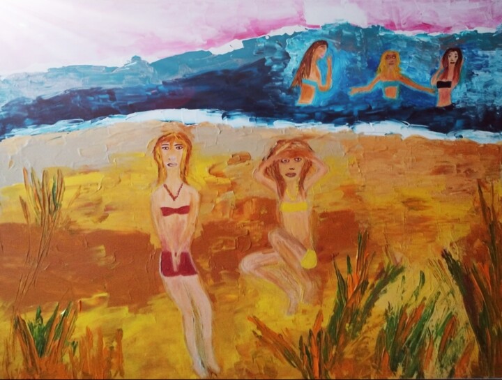Peinture intitulée "Le bonheur" par Claudie Savelli (CLAUDIE-SAVELLI-CLAUDIO), Œuvre d'art originale, Acrylique Monté sur Ch…