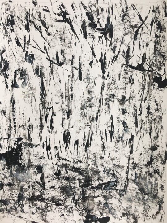 Ζωγραφική με τίτλο "Variation 1" από Claudine Janel, Αυθεντικά έργα τέχνης, Ακρυλικό Τοποθετήθηκε στο Χαρτόνι