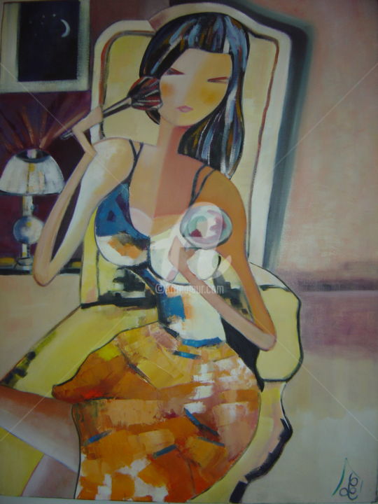 Peinture intitulée "soiree-huile-60x50.…" par Claudine Lamagnere, Œuvre d'art originale