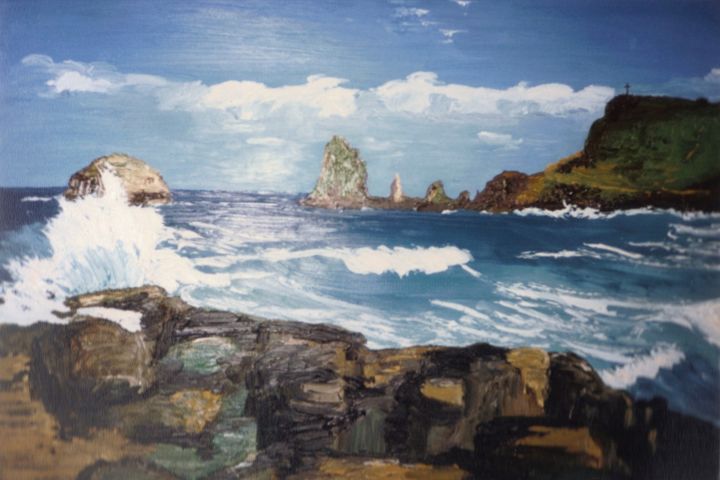 Painting titled "guadeloupe" by Claudine Viégas, Original Artwork, Oil
