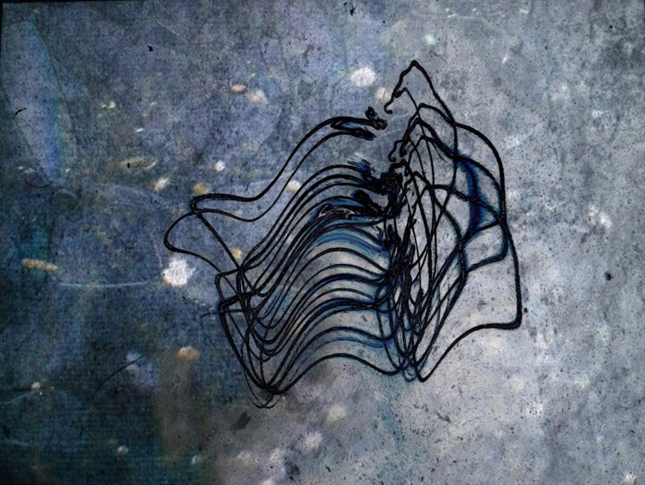 Arts numériques intitulée "Toujours bleu" par Claudine Ziga, Œuvre d'art originale, Peinture numérique
