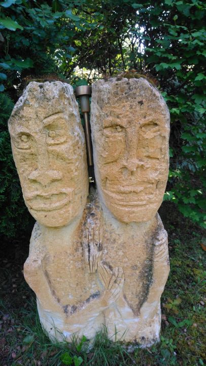 Sculpture intitulée "jumeaux" par Claudine Leroy, Œuvre d'art originale