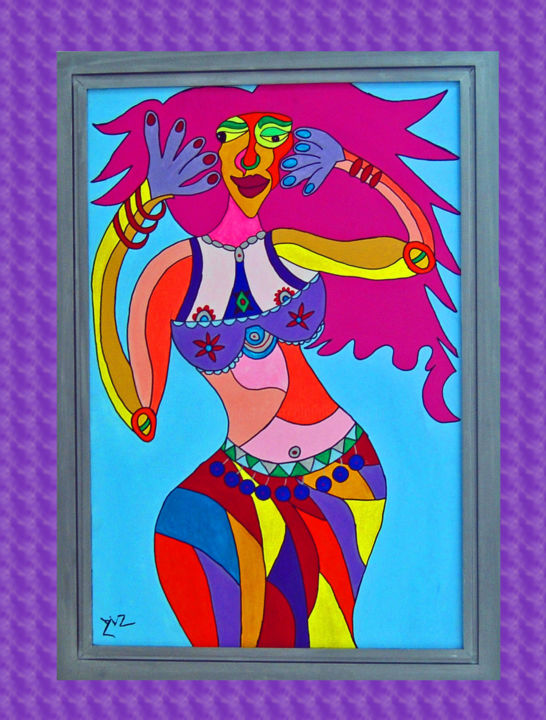 Painting titled "danseuse" by Claudine Leroy, Original Artwork, Acrylic