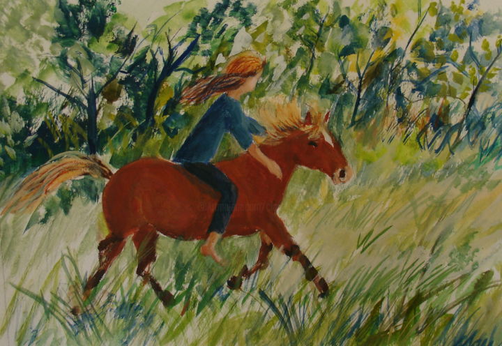 Painting titled "Sans titre" by Claudine Pochat, Original Artwork, Gouache