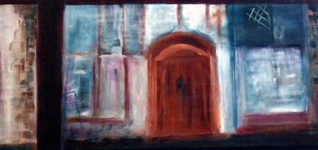 Painting titled "Bruges, intérieur-e…" by Claudine Roques Ayache, Original Artwork, Oil