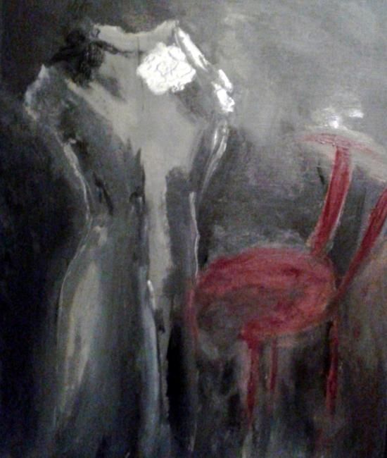 Pintura titulada "Robe de mariée 70" por Claudine Roques Ayache, Obra de arte original