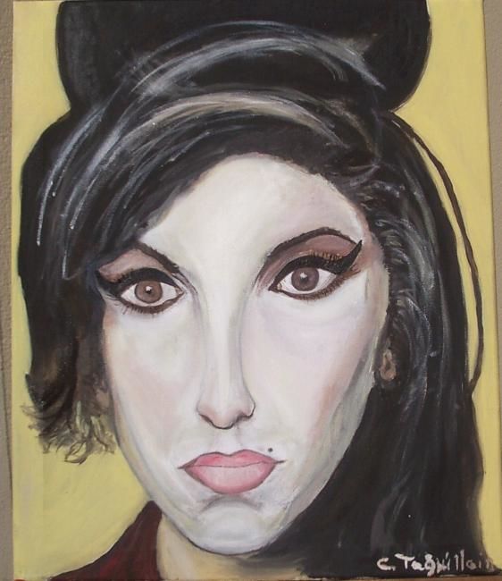 Painting titled "NOTRE AMY WHINEHOUSE" by Claudine Taquillain, Original Artwork