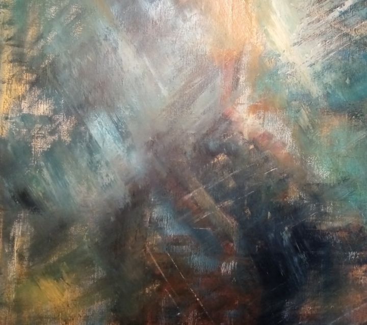 Painting titled "Abstraction" by Claudine Vigouroux, Original Artwork, Acrylic