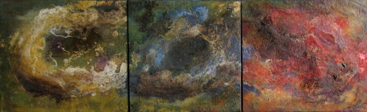 Malerei mit dem Titel "Autumn - triptych" von Claudio Boczon, Original-Kunstwerk, Acryl Auf Holzplatte montiert