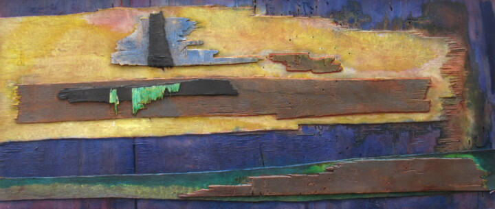 Картина под названием "Strata - I" - Claudio Boczon, Подлинное произведение искусства, Акрил Установлен на Деревянная панель