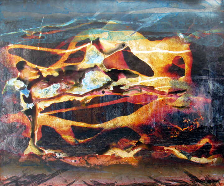 Pittura intitolato "The Heaven seen fro…" da Claudio Boczon, Opera d'arte originale, Acrilico Montato su Pannello di legno