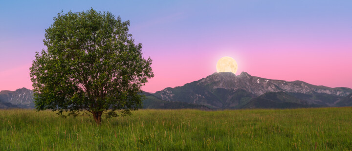 Photography titled "Moonset" by Claudio De Sat, Original Artwork, Digital Photography