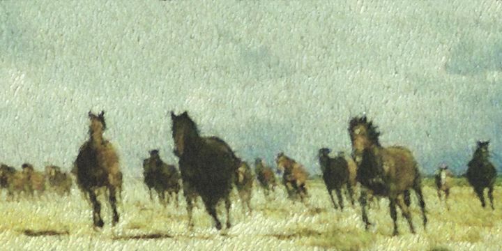 Arte digitale intitolato "Cavalli in corsa" da Claudiofioriart, Opera d'arte originale, Pittura digitale