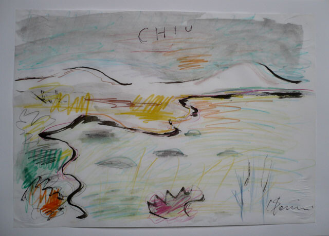 Dessin intitulée "chiu" par Claudio Parrini, Œuvre d'art originale