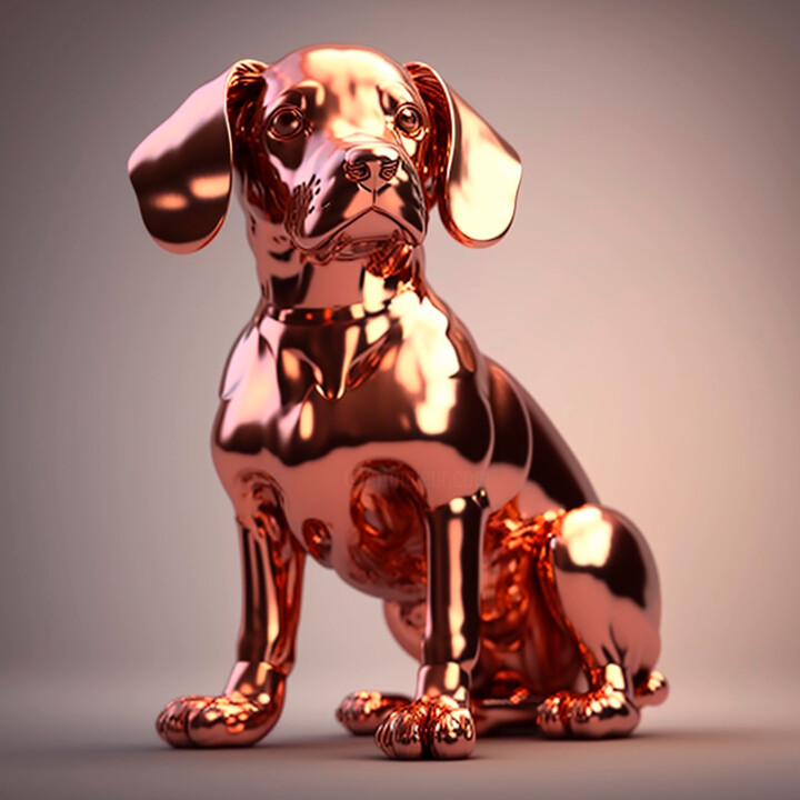 Digitale Kunst getiteld "Dog 02" door Claudio Pincas Feldman, Origineel Kunstwerk, AI gegenereerde afbeelding