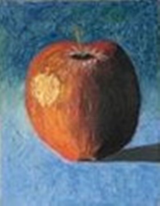 Painting titled "Apple" by Claudio Suenaga, Original Artwork, Oil