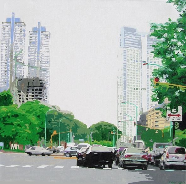 Painting titled "Buenos Aires 50-12" by Claudio Quiroga, Original Artwork